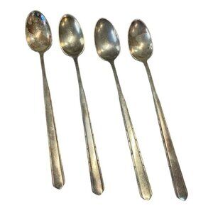 Iced Tea Spoon Remembrance Gorham Silver (Silverplate 1930) Set of 4‎
